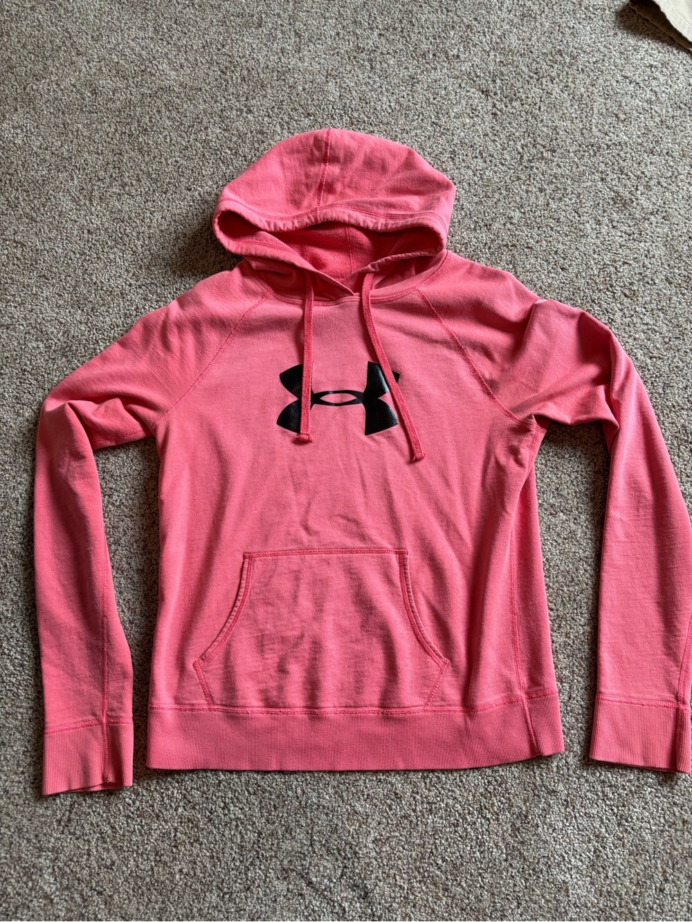 Under Armour Coral Pink Women's Pullover Hoodie with Logo